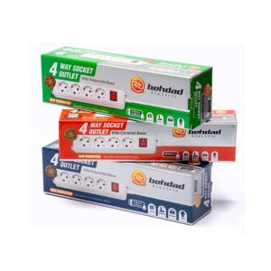 پریز 4 خانه بدون ارت مدل پارس بهداد الکتریک 1.8 متری